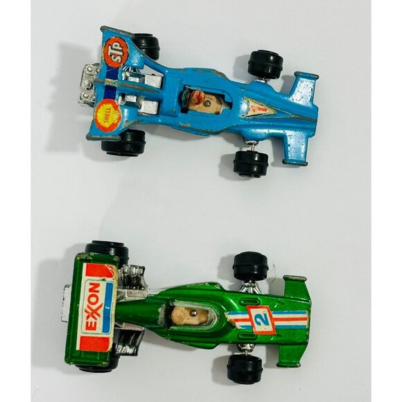 Yatming Green Ferrari Formula Car Exxon No 2 & Yatming Blue Honda No 1301 Shell - Picture 5 of 11